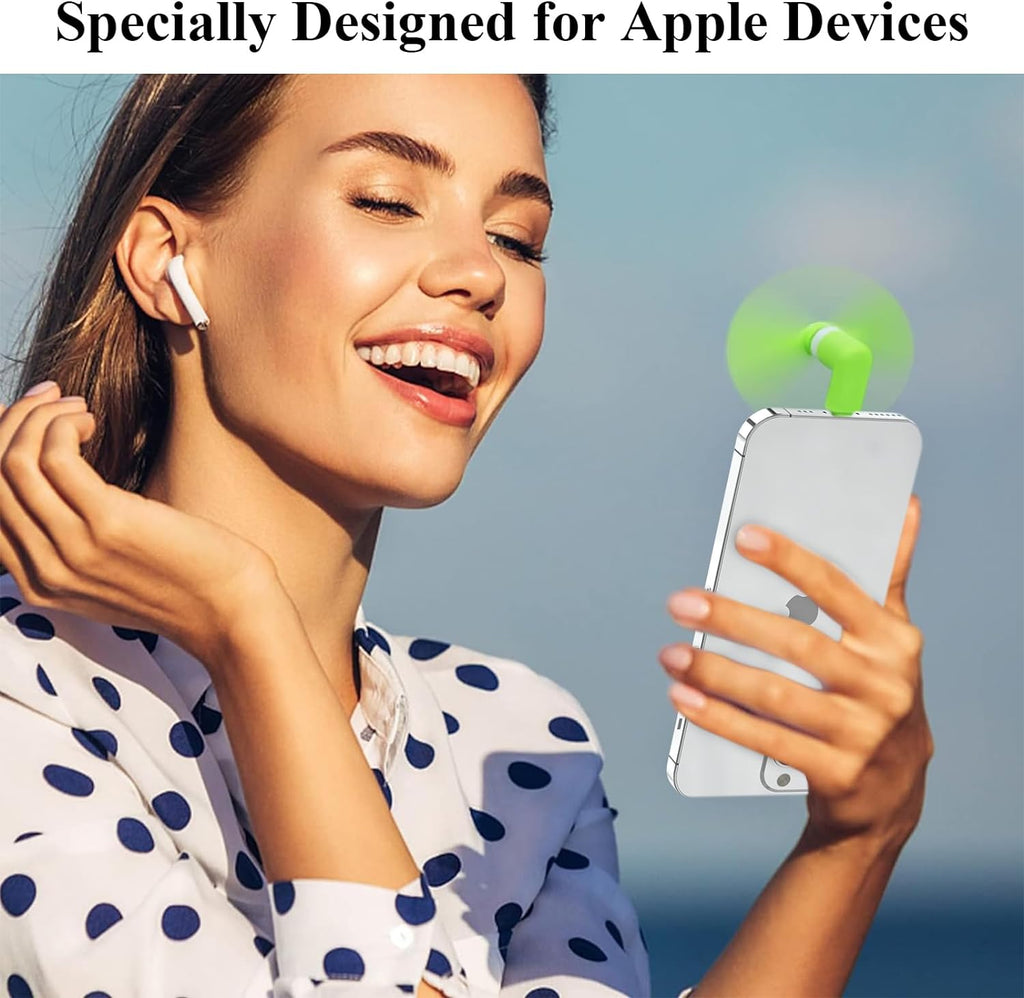 3 Pack Portable Fan Compatible with Iphone 14/14Pro Max/13/13 Pro Max/12/12 Pro Max/11/11 Pro/11 Pro Max/X/Xs/Xr | Plug & Play, Mini & Portable, Gentle Cooling Compatible with Iphone 12/12 Pro Max/11/11 Pro/11 Pro Max/X/Xs/Xr