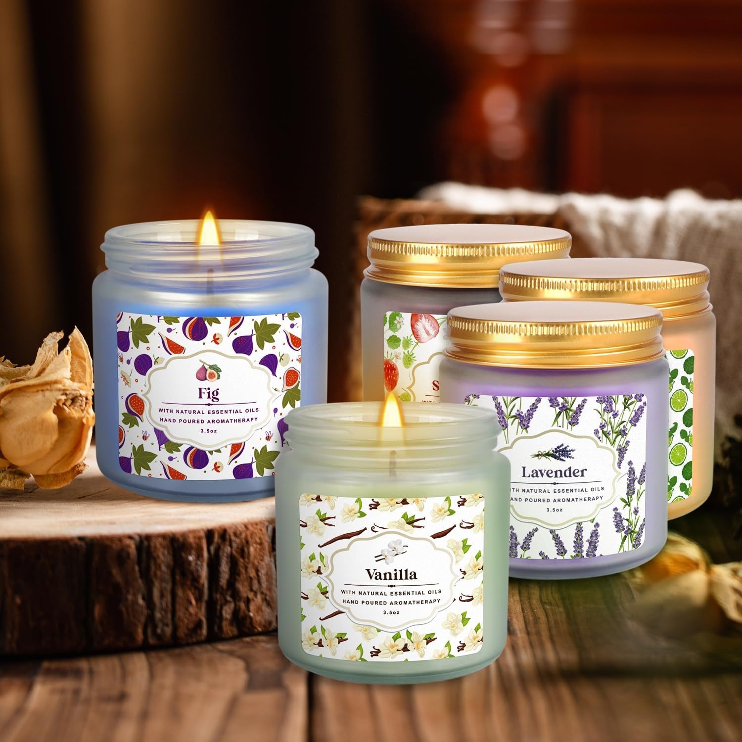 24 Pack Scented Candles with Added Natural Essential Oils, 3.5Oz, Suitable for Various Festivals, Parties, Yoga, and Home Scene