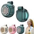 2026 New Portable Clip on Fan for Shirt, Portable Silent Mini Bladeless Electric Fan, 5 Speeds, Intelligent Digital Display, Mini Whirlwind Clip Waist Neck Fans for Outdoor & Travel (Green)