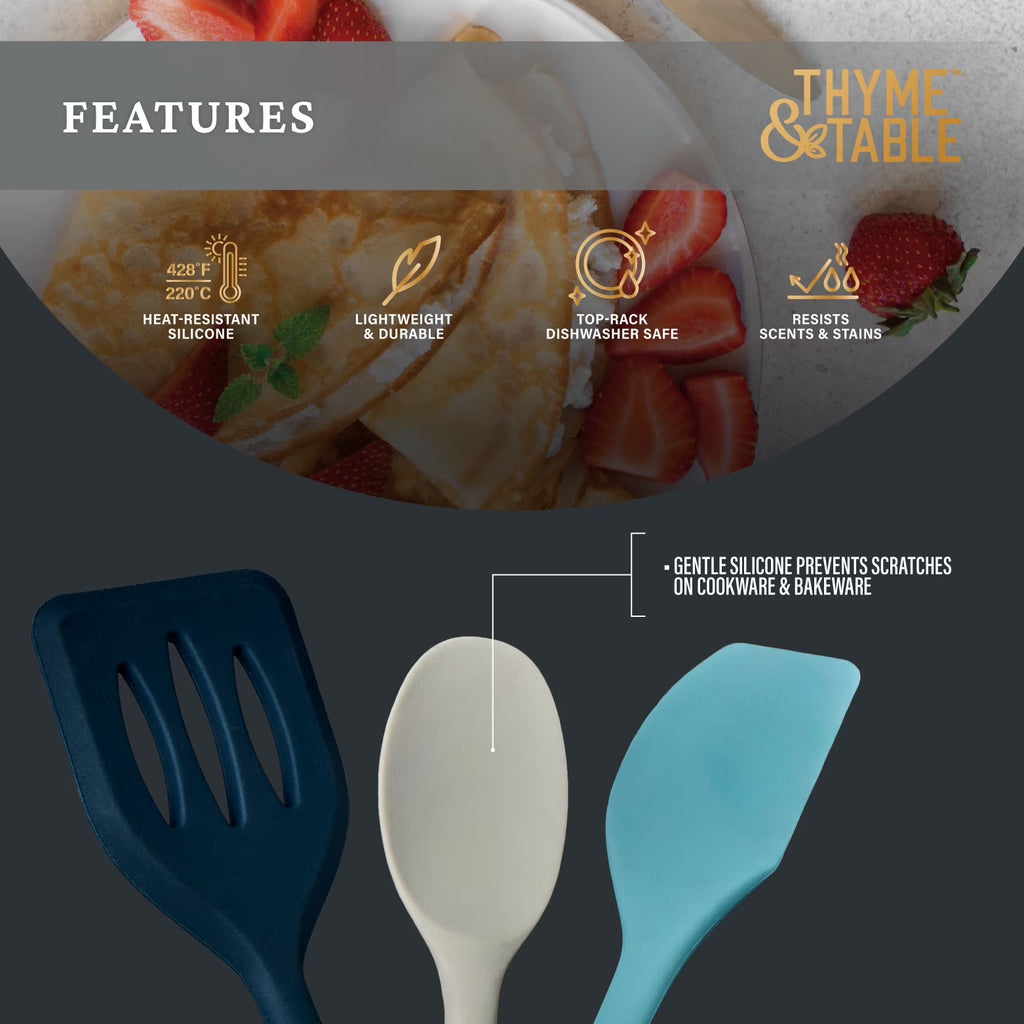 Thyme and Table Silicone Mini Kitchen Utensil Set, 3 Pcs