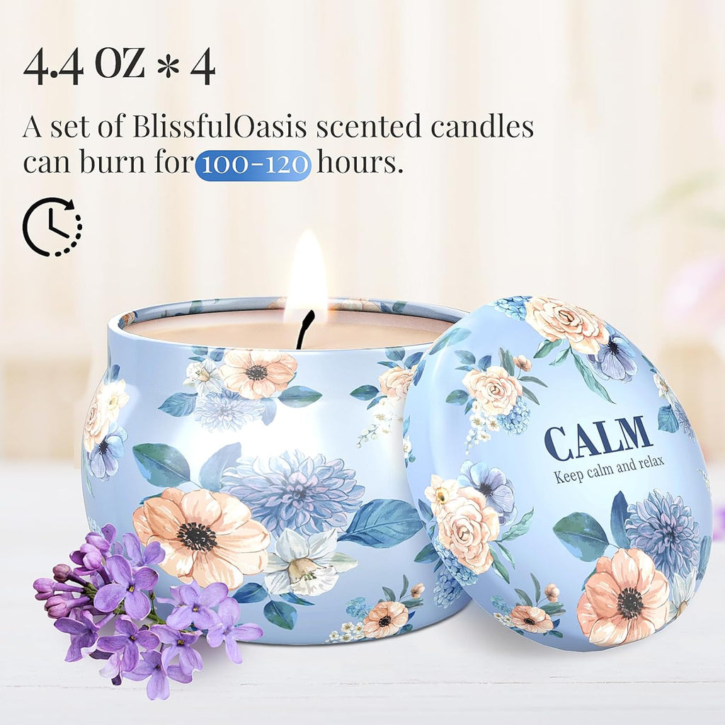 Scented Candles Set, 17.6 Oz 4 Pack Home Scented Candles, 100-120 Hours Candle Set for Men Dad Women, Long Lasting Soy Wax Aromatherapy Gift for Birthday, Fathers Day, Mother'S Day