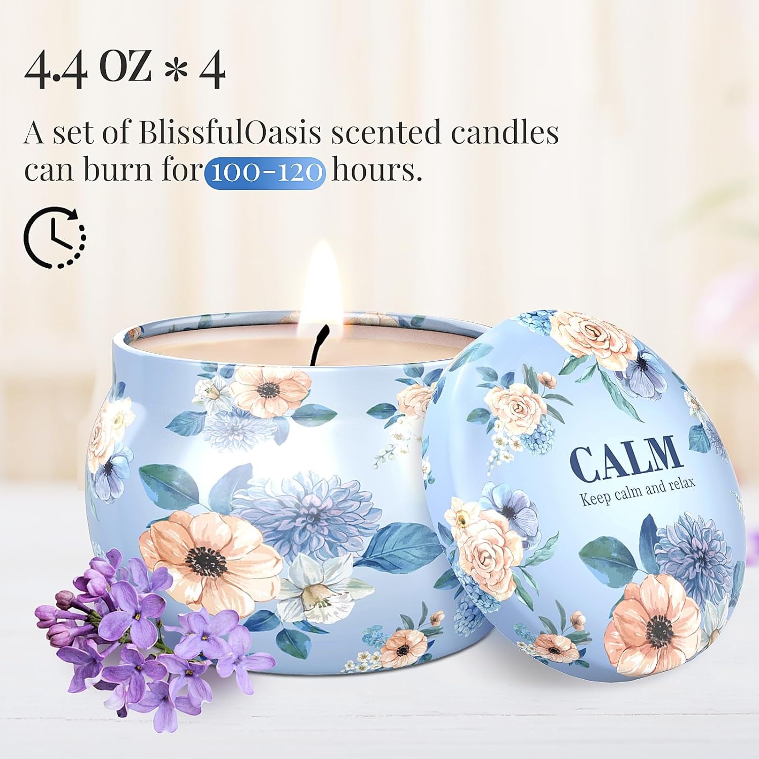 Scented Candles Set, 17.6 Oz 4 Pack Home Scented Candles, 100-120 Hours Candle Set for Men Dad Women, Long Lasting Soy Wax Aromatherapy Gift for Birthday, Fathers Day, Mother'S Day