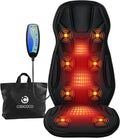 Back Massager for Chair with Heat, 4-Zone Vibration Massage Cushion | 8 Motors, 5 Modes, 3 Intensities, 4 Zones: Upper/Lower Back, Hips, Thighs; 2 Heat Levels, Elastic Strap, 30/60/90-Min Timer