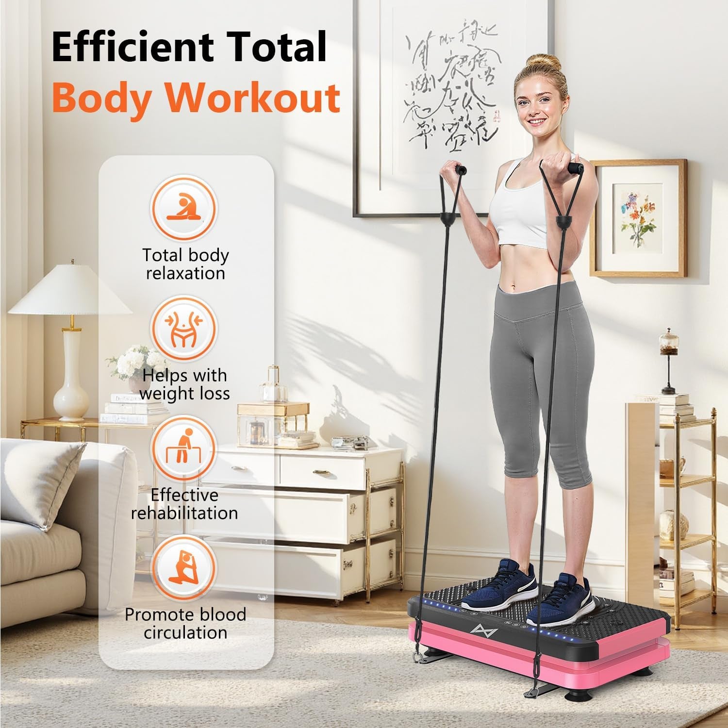 Vibration Plate Fitness Platform Exercise Machine Vibrating Shaking Full Body Shaker Workout Vibrate Stand Shake Board Sport for Weight Loss Fat Burner for Gym Home Office