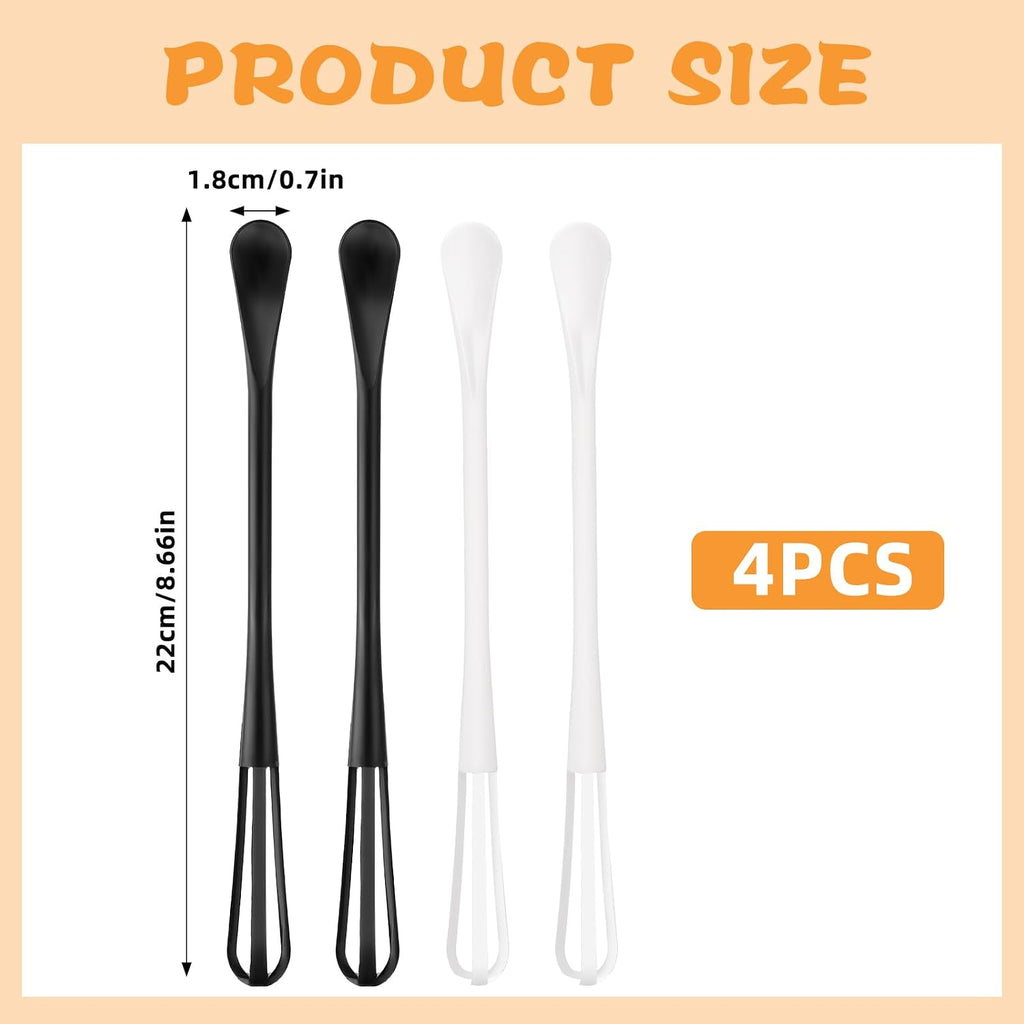 4Pcs Multifunctional Mini Whisk, Egg Whisk Small Whisks for Cooking Tiny Whisk for Whisking, Beating, Blending Ingredients, Mixing Sauces