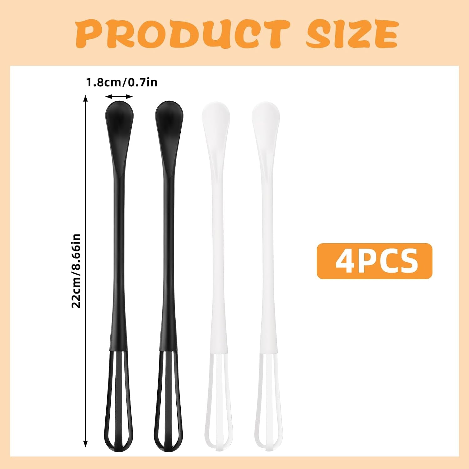 4Pcs Multifunctional Mini Whisk, Egg Whisk Small Whisks for Cooking Tiny Whisk for Whisking, Beating, Blending Ingredients, Mixing Sauces