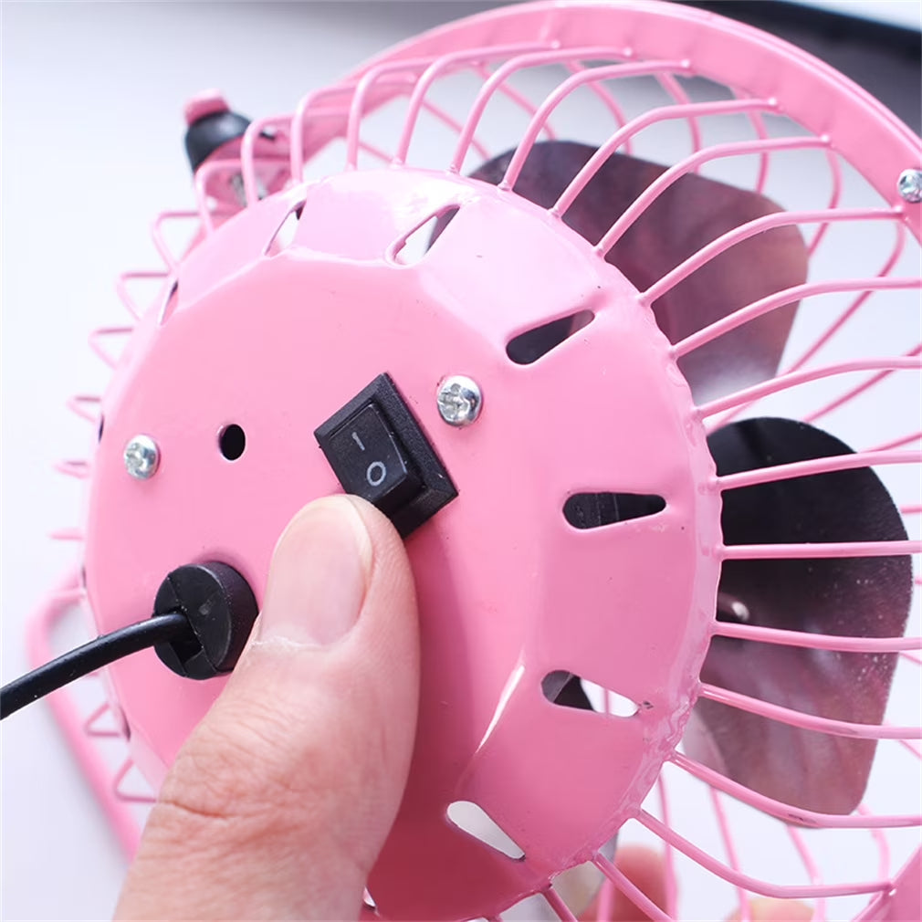 4'' Mini Desk Fan, Happon Portable 360 Degree Rotating Mini USB Table Desktop Personal Fan - Pink