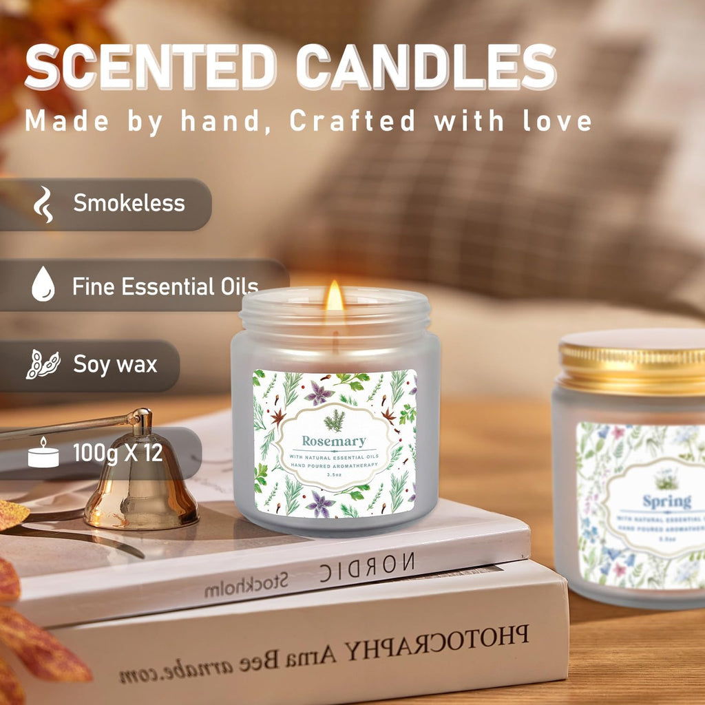 24 Pack Scented Candles with Added Natural Essential Oils, 3.5Oz, Suitable for Various Festivals, Parties, Yoga, and Home Scene