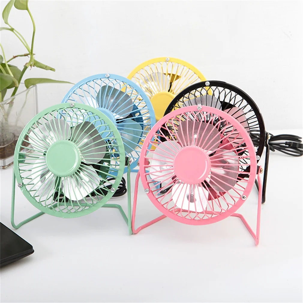 4'' Mini Desk Fan, Happon Portable 360 Degree Rotating Mini USB Table Desktop Personal Fan - Pink