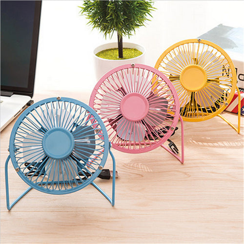 4'' Mini Desk Fan, Happon Portable 360 Degree Rotating Mini USB Table Desktop Personal Fan - Pink