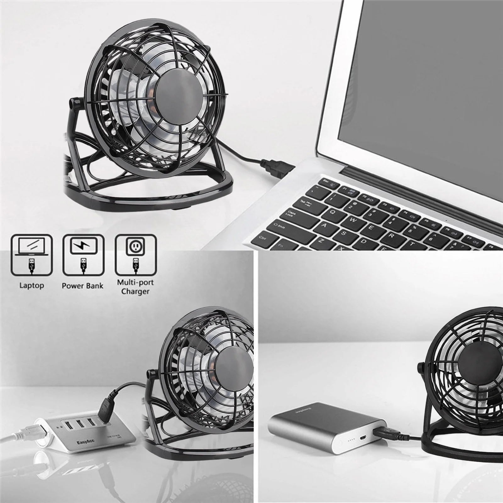 Desk Fans under $15.00 Desk Fans Small Quiet 6 Inch Small Fan for Desk Portable USB Desktop Small Fan 360° Rotate Personal Fan for Desktop Home Office Travel Quiet Cooling Mini Fan