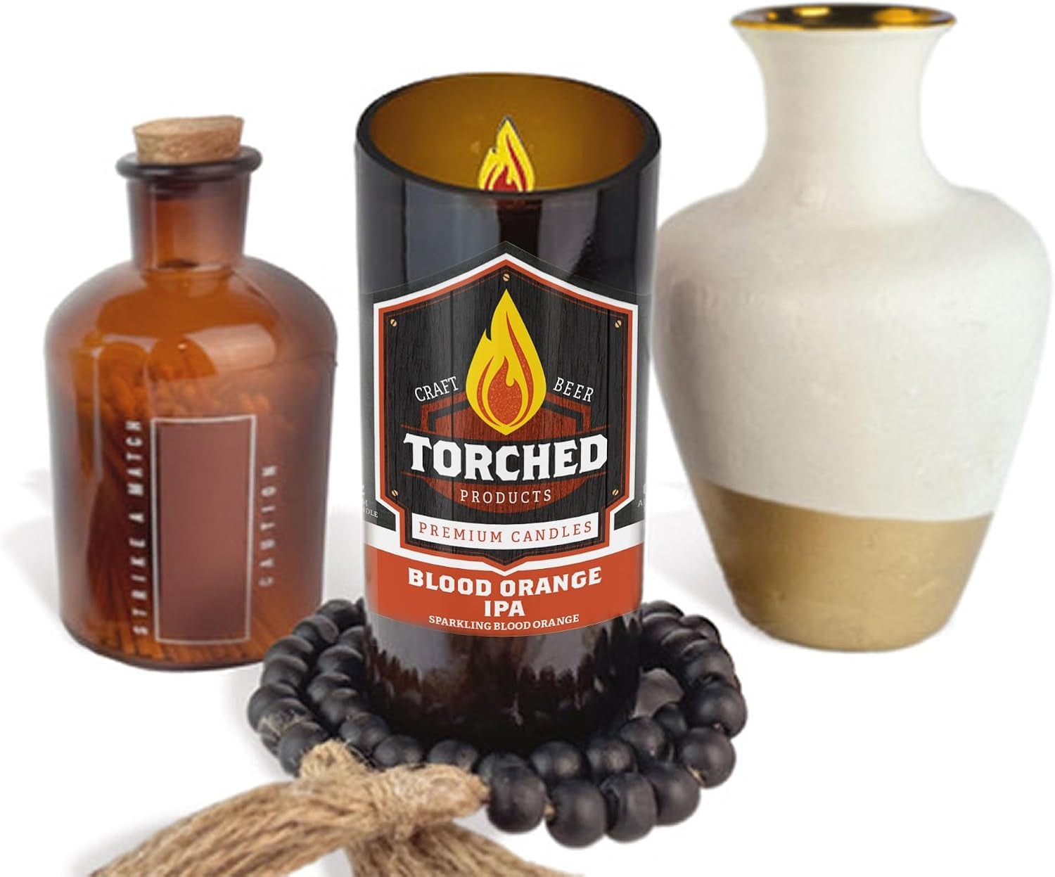 Beer Scented Candles | Natural Soy Wax Candle | Blood Orange IPA Scent 8 Oz | Makes a Great Gift for Men, Beer Lovers, and Collectors | Bar Man-Cave Decor and Accessories