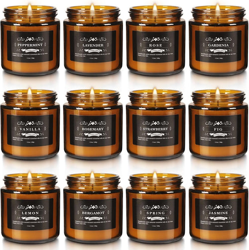 12 Pcs Scented Candles with Added Natural Essential Oils, 3.05Oz, Suitable for Various Festivals, Parties, Yoga, and Home Scene