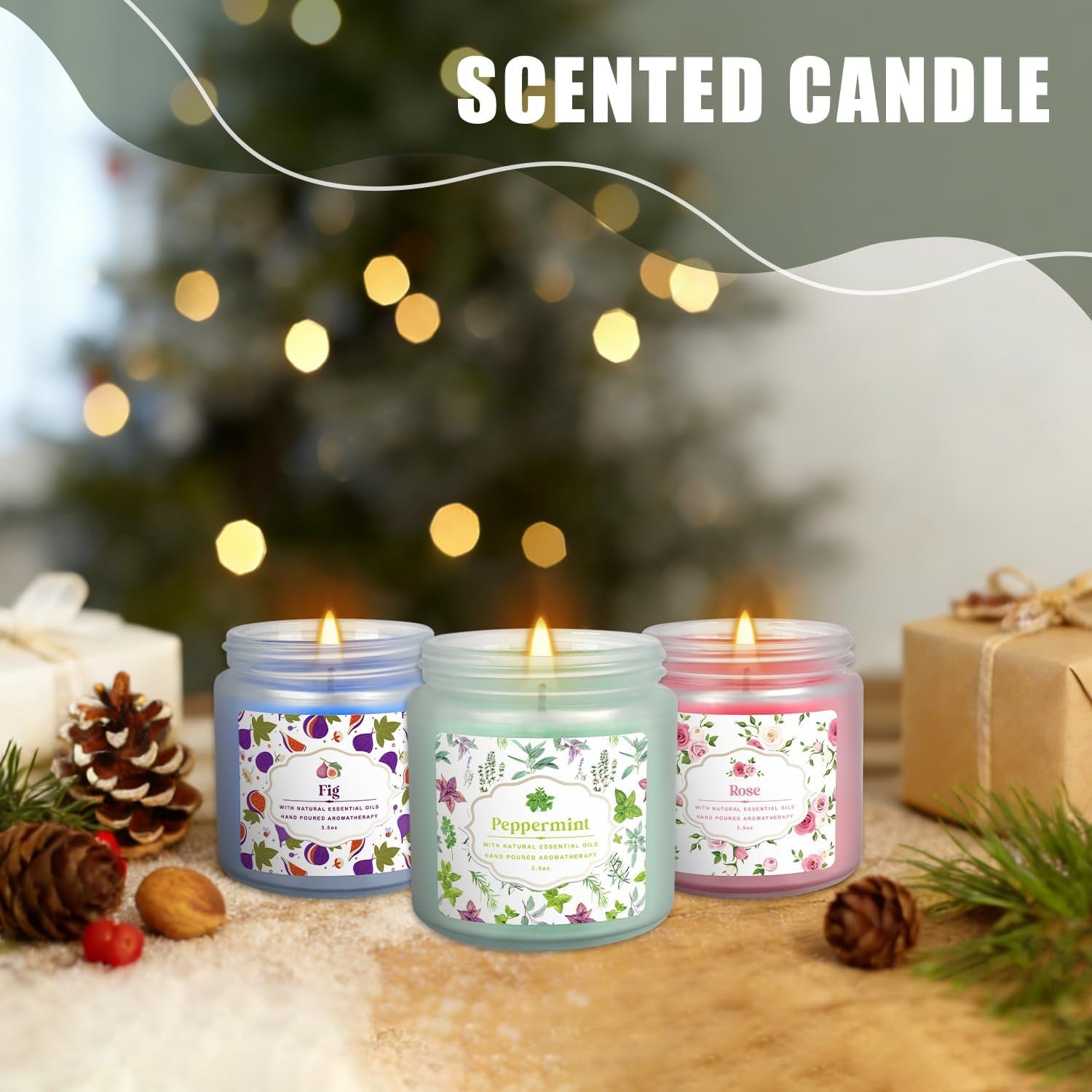 24 Pack Scented Candles with Added Natural Essential Oils, 3.5Oz, Suitable for Various Festivals, Parties, Yoga, and Home Scene