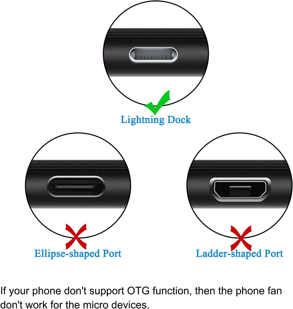 3 Pack Portable Fan Compatible with Iphone 14/14Pro Max/13/13 Pro Max/12/12 Pro Max/11/11 Pro/11 Pro Max/X/Xs/Xr | Plug & Play, Mini & Portable, Gentle Cooling Compatible with Iphone 12/12 Pro Max/11/11 Pro/11 Pro Max/X/Xs/Xr