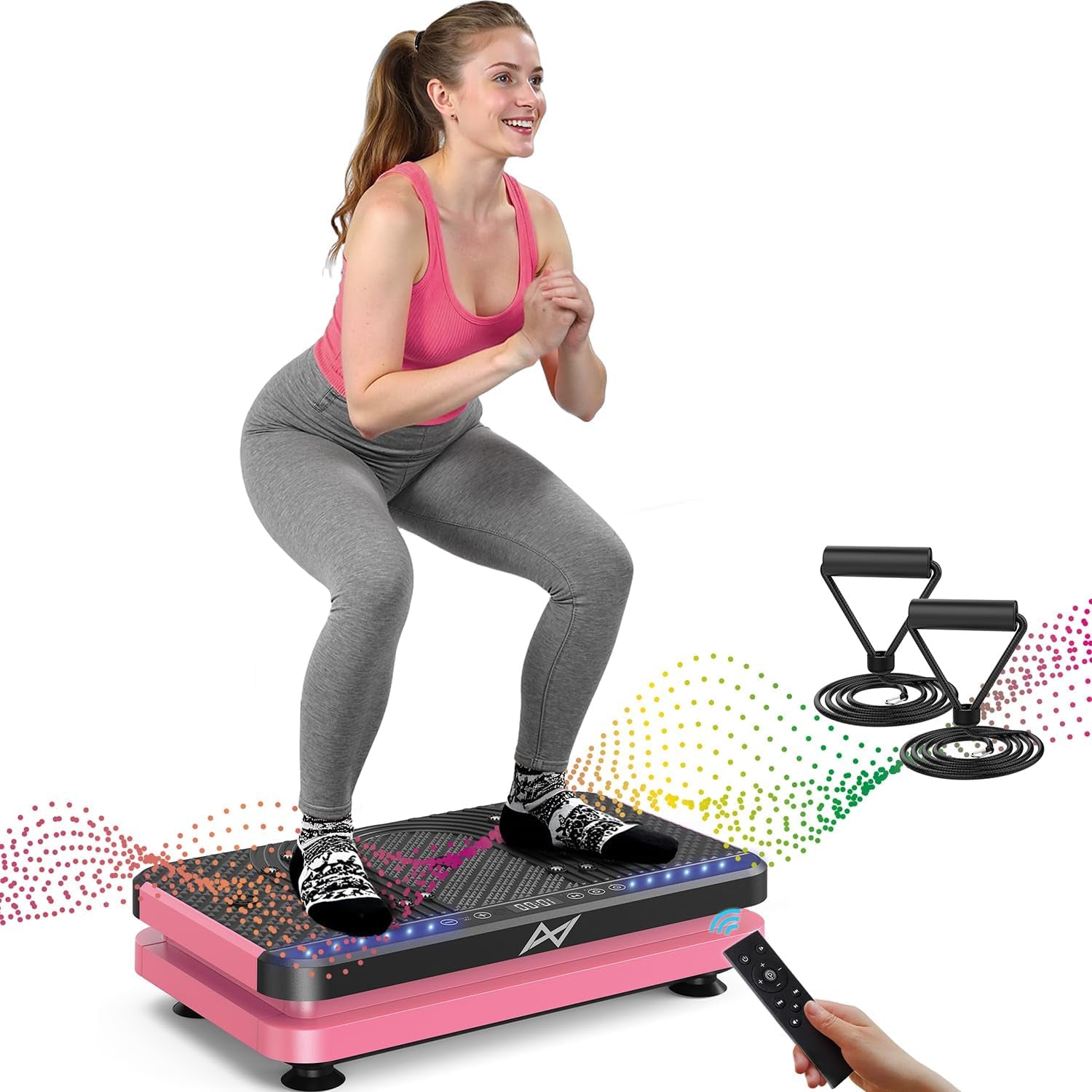 Vibration Plate Fitness Platform Exercise Machine Vibrating Shaking Full Body Shaker Workout Vibrate Stand Shake Board Sport for Weight Loss Fat Burner for Gym Home Office