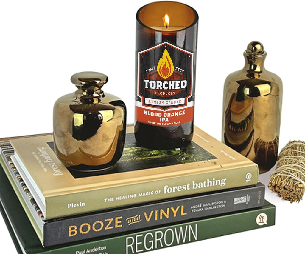 Beer Scented Candles | Natural Soy Wax Candle | Blood Orange IPA Scent 8 Oz | Makes a Great Gift for Men, Beer Lovers, and Collectors | Bar Man-Cave Decor and Accessories
