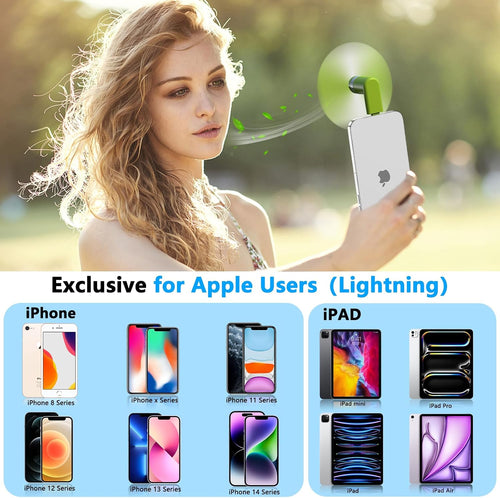 3 Pack Portable Fan Compatible with Iphone 14/14Pro Max/13/13 Pro Max/12/12 Pro Max/11/11 Pro/11 Pro Max/X/Xs/Xr | Plug & Play, Mini & Portable, Gentle Cooling Compatible with Iphone 12/12 Pro Max/11/11 Pro/11 Pro Max/X/Xs/Xr