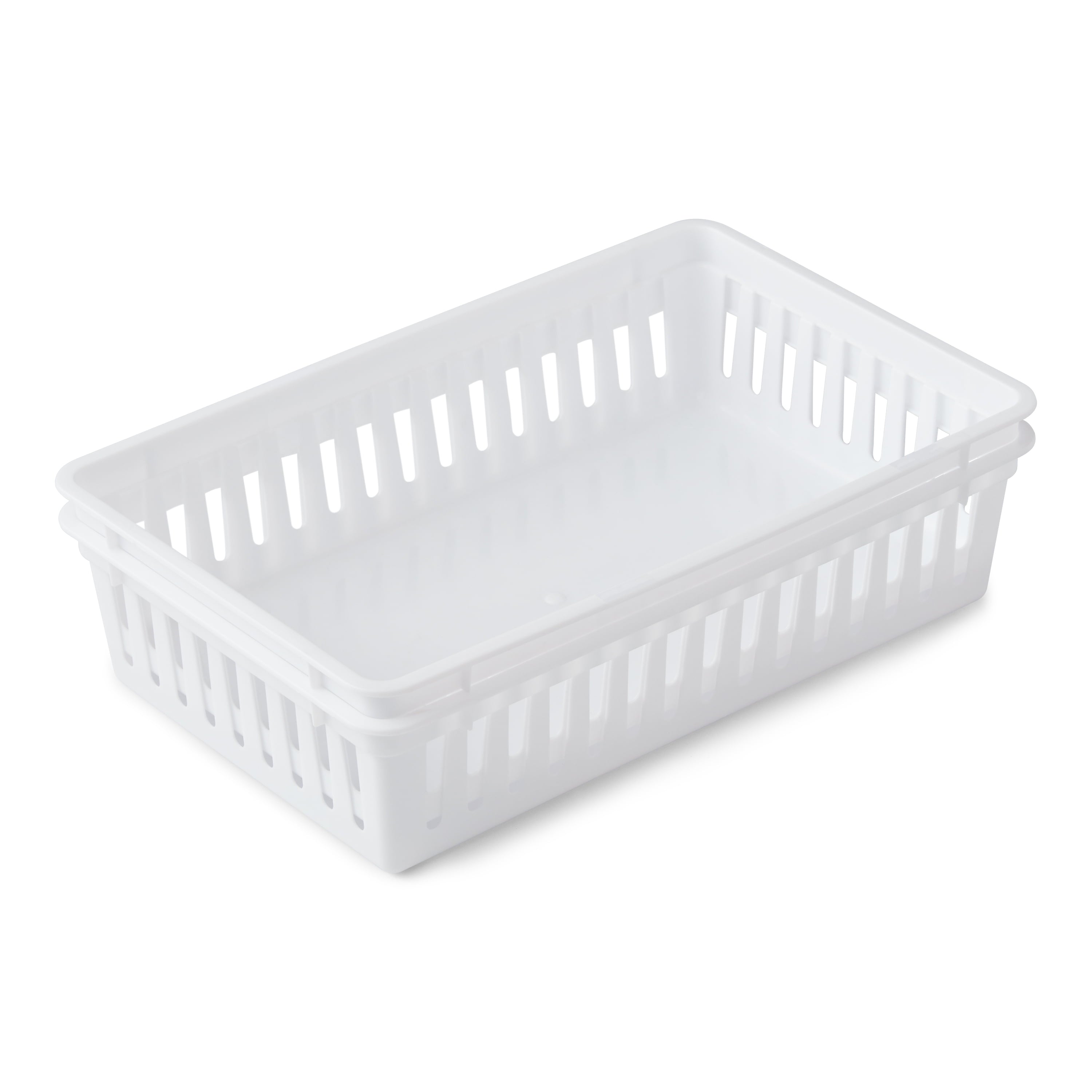 (6 Pack)  2-Pack Plastic Drawer Organizer Storage Bin Set, Mini Drawer Storage Containers for Kitchen Drawer, Desk Drawer and Bathroom Drawer Organization, Arctic White, 10.3" X 6.5" X 2.4"