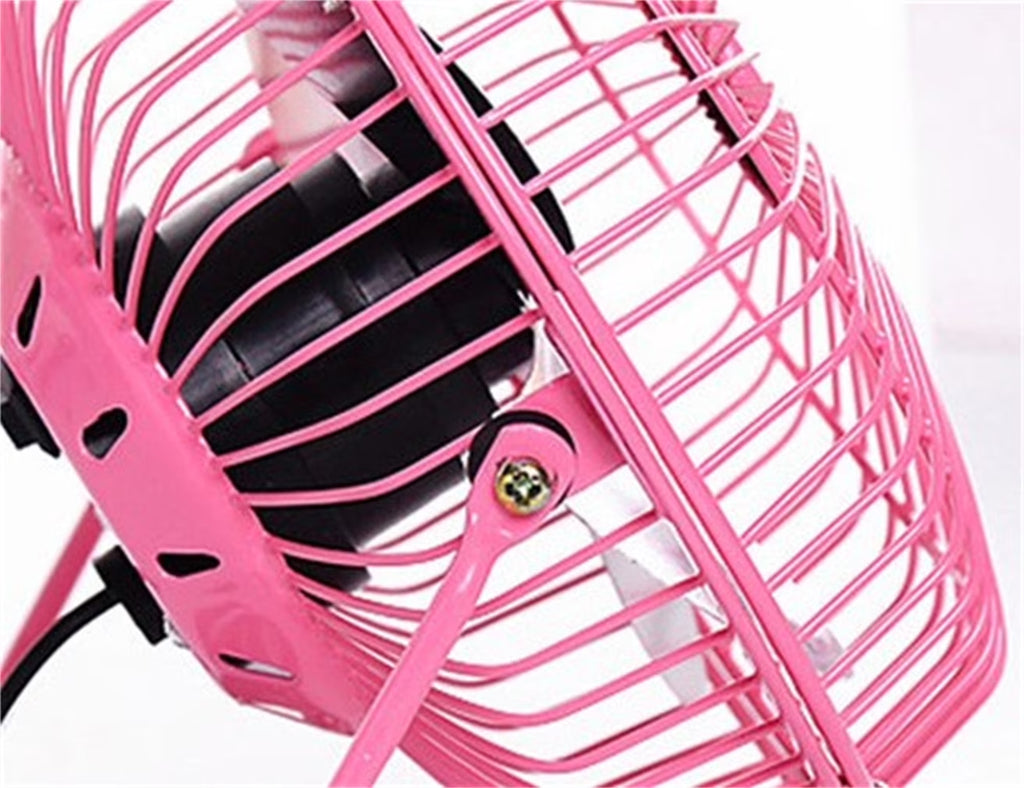 4'' Mini Desk Fan, Happon Portable 360 Degree Rotating Mini USB Table Desktop Personal Fan - Pink