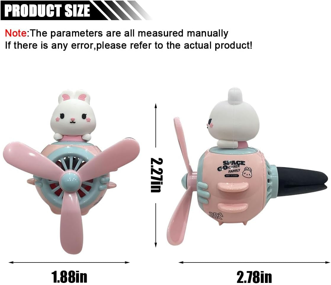 Cute Pilot Black Warrior Car Air Vent Clip Charm, Car Air Condition Vent Clip, Rotating Propeller Automotive Air Outlet Fan Creative Accessories for Car Interior Decoration