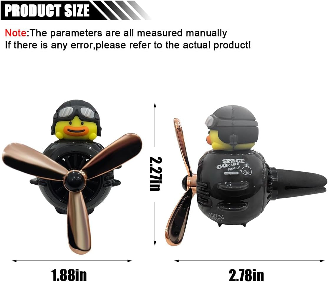 Cute Pilot Black Warrior Car Air Vent Clip Charm, Car Air Condition Vent Clip, Rotating Propeller Automotive Air Outlet Fan Creative Accessories for Car Interior Decoration