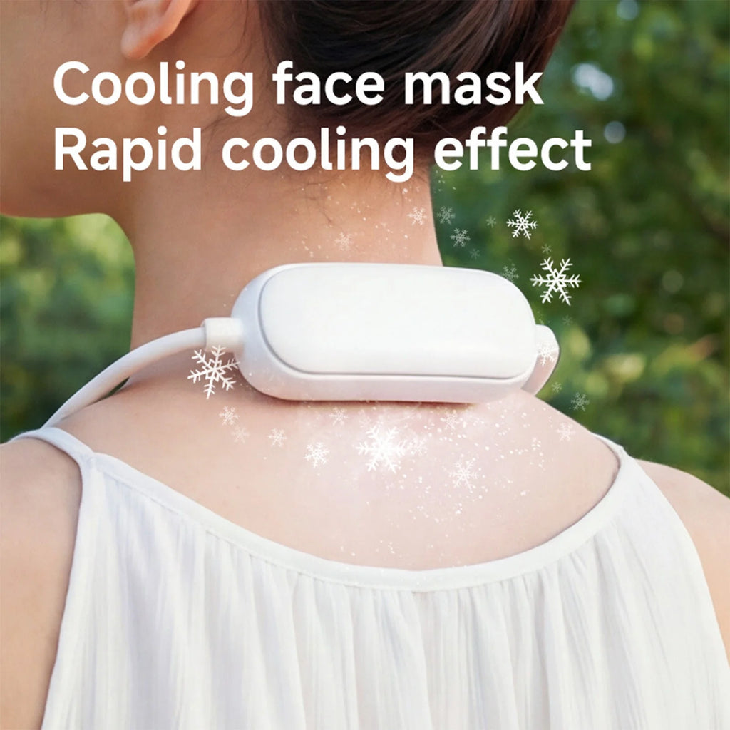 Portable Neck Fan, Semiconductor Cooling Neck Fan, Retractable Hose Wearable Fan, Usb Rechargeable Mini Cooling Fan, Silent Brushless Motor Neck Air Cooler with Aromatherapy Function