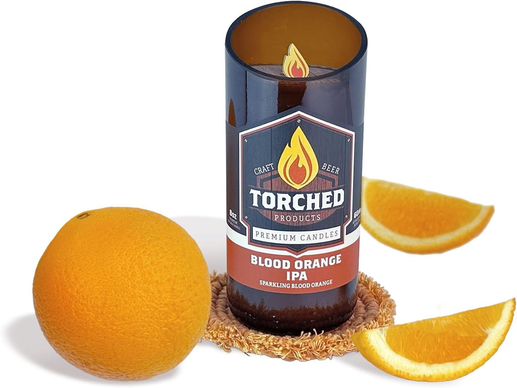 Beer Scented Candles | Natural Soy Wax Candle | Blood Orange IPA Scent 8 Oz | Makes a Great Gift for Men, Beer Lovers, and Collectors | Bar Man-Cave Decor and Accessories