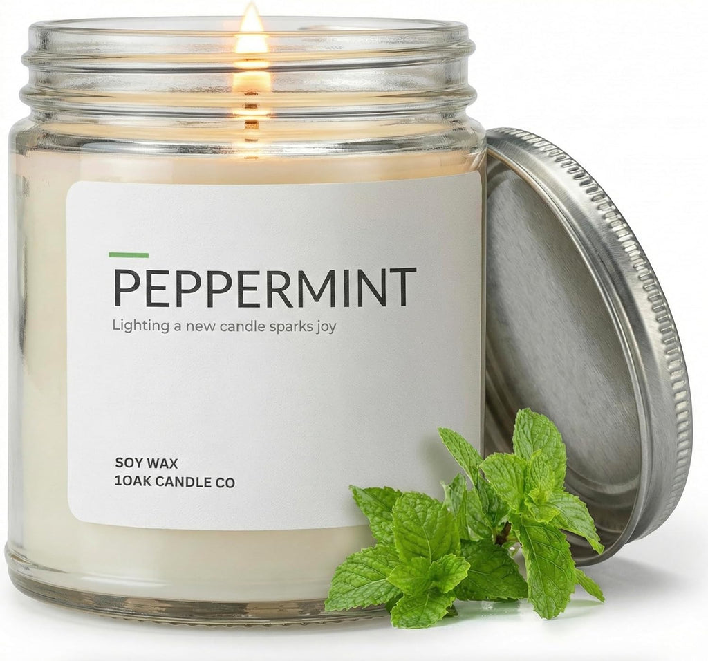 Peppermint Candle - Soy Wax Scented Candles - Scented Candles for Home (7Oz.)