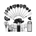 Kitchen Utensil Set-Silicone Cooking Utensils-33 Kitchen Gadgets & Spoons for Nonstick Cookware-Silicone and Stainless Steel Spatula Set-Best Kitchen Tools, Useful Pots and Pans Accessories