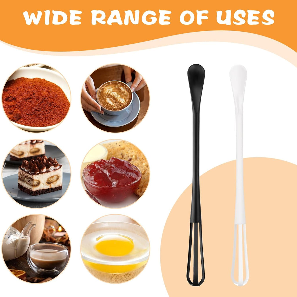 4Pcs Multifunctional Mini Whisk, Egg Whisk Small Whisks for Cooking Tiny Whisk for Whisking, Beating, Blending Ingredients, Mixing Sauces