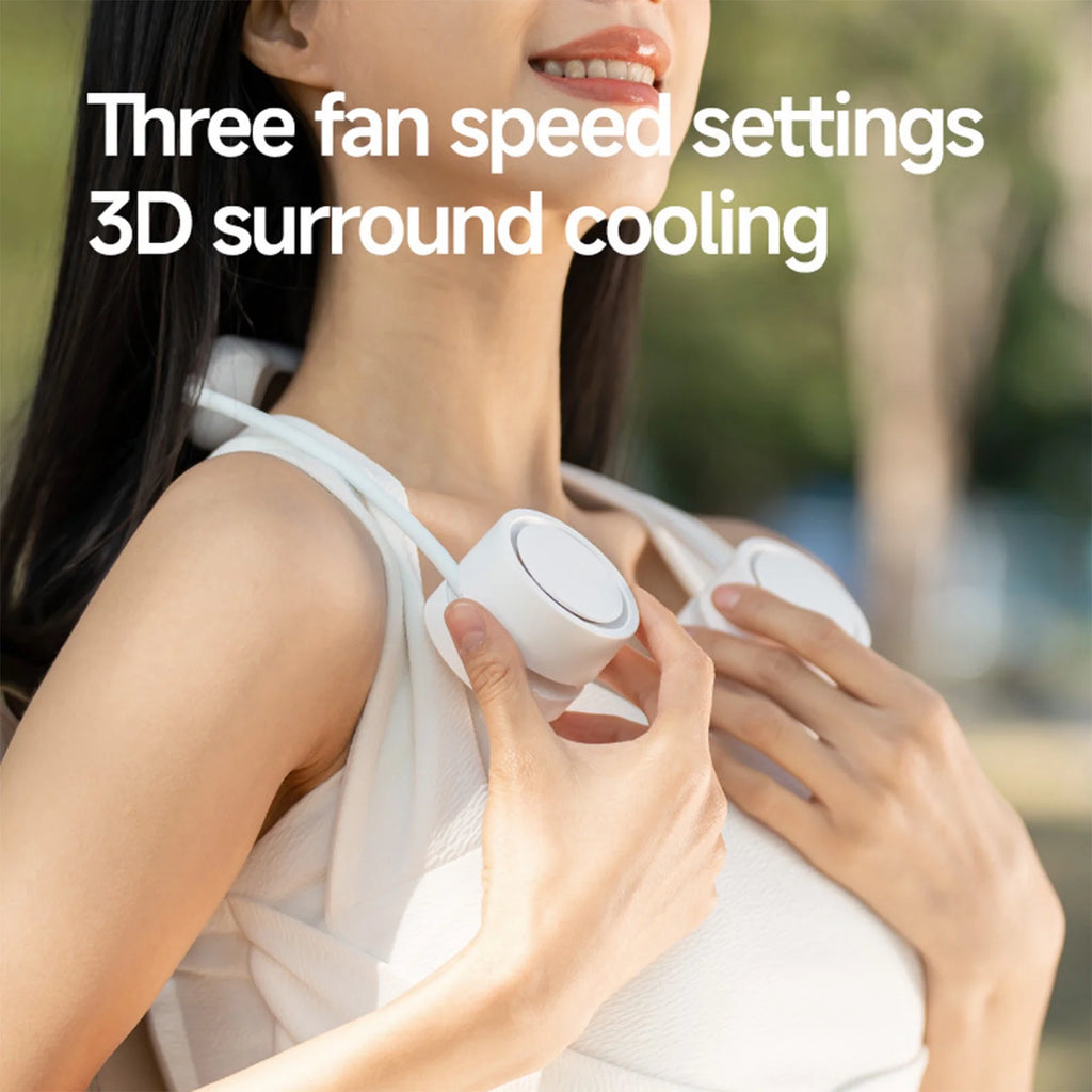 Portable Neck Fan, Semiconductor Cooling Neck Fan, Retractable Hose Wearable Fan, Usb Rechargeable Mini Cooling Fan, Silent Brushless Motor Neck Air Cooler with Aromatherapy Function