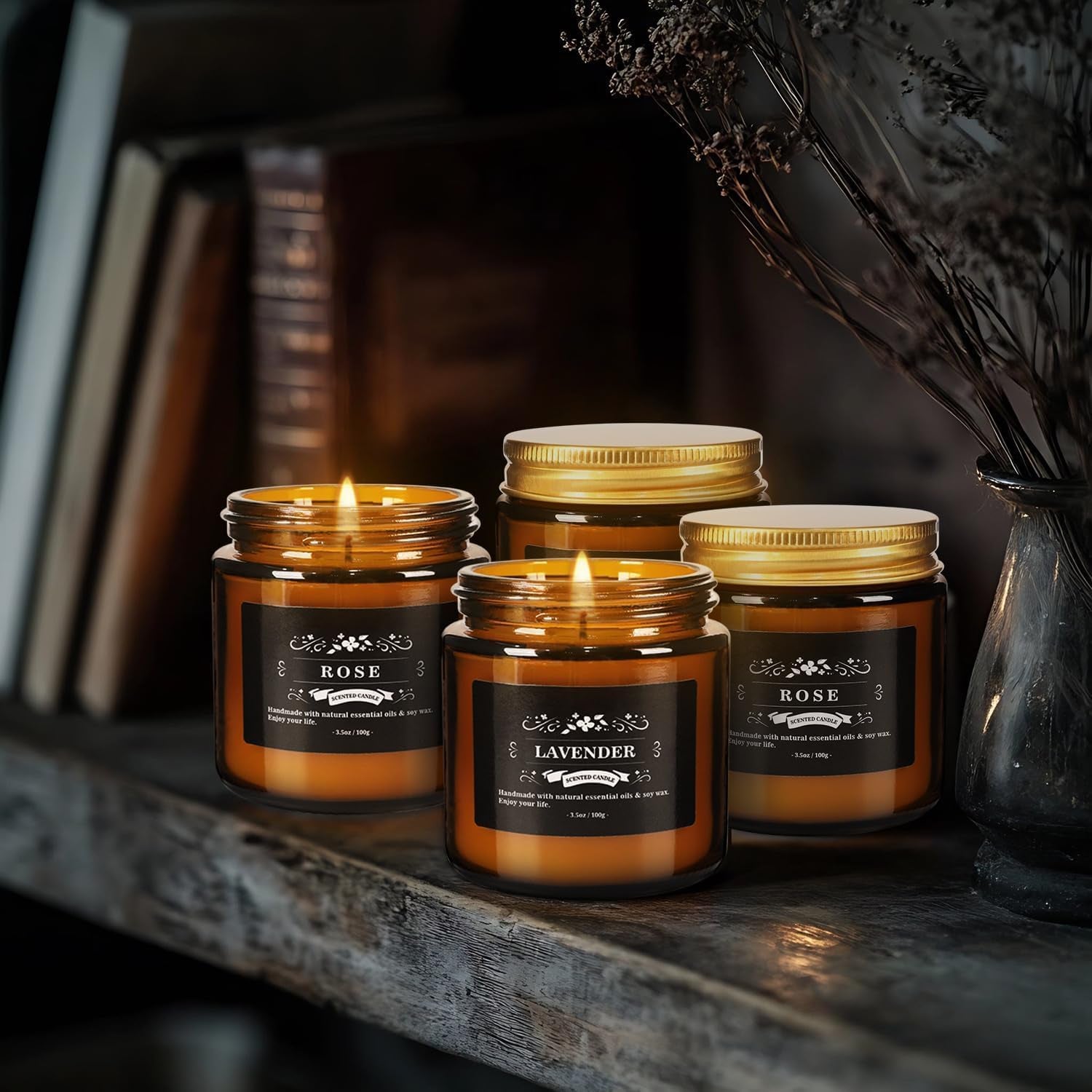 24 Pcs Scented Candles with Added Natural Essential Oils, 3.05Oz, Suitable for Various Festivals, Parties, Yoga, and Home Scene